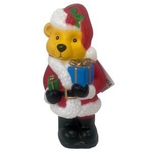 Blow Mold Christmas Bear Presents Holiday Holiday Time 11" Light Up Tabletop NWT